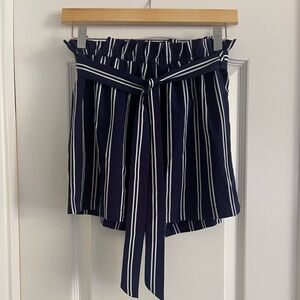 Striped Shorts with Belt